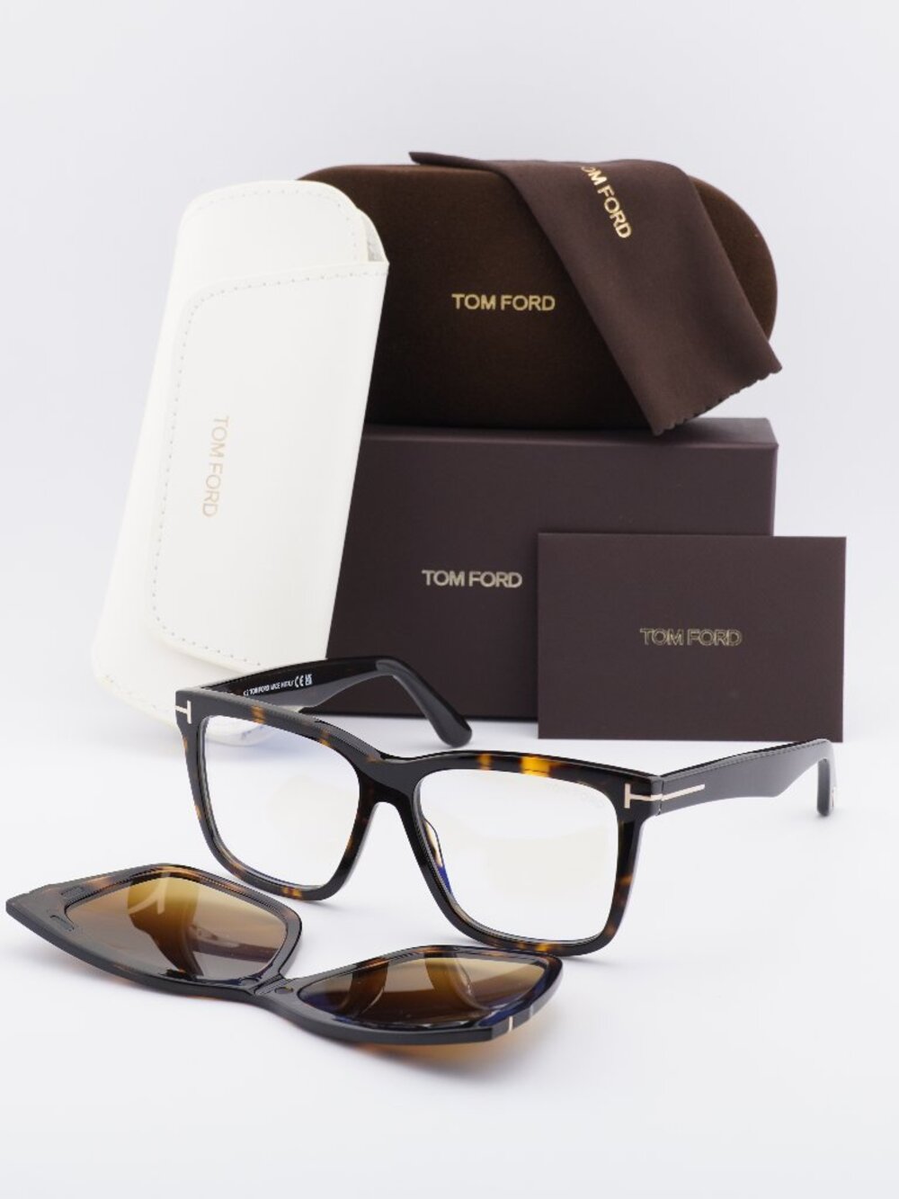 Tom Ford FT6069-B 052 Square Eyeglasses 54mm - Dark Havana